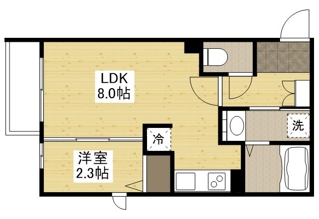 広島市西区南観音のマンションの間取り