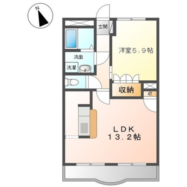 和歌山市北島のアパートの間取り