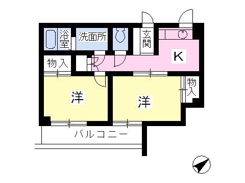 千葉市中央区登戸のマンションの間取り