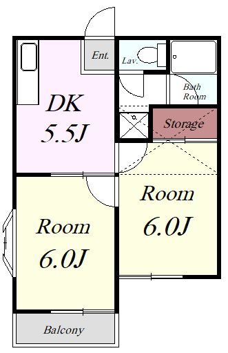 草加市旭町のアパートの間取り