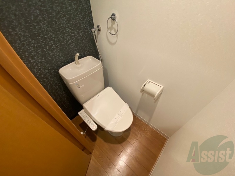 トイレ　ウォシュレット機能がついたトイレ。安心して使用できますね。