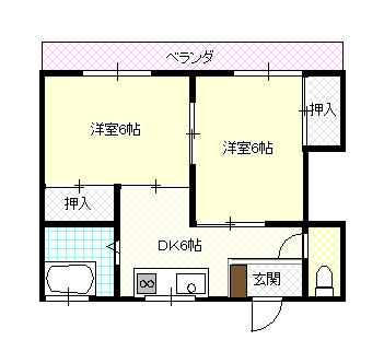 ＪＲ東海道本線 静岡駅 徒歩3分 2階建 築52年の間取り写真