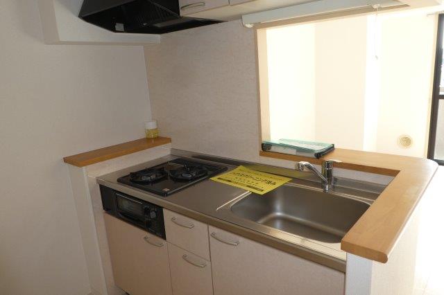 キッチン　2口ガスコンロ付きシステムキッチン