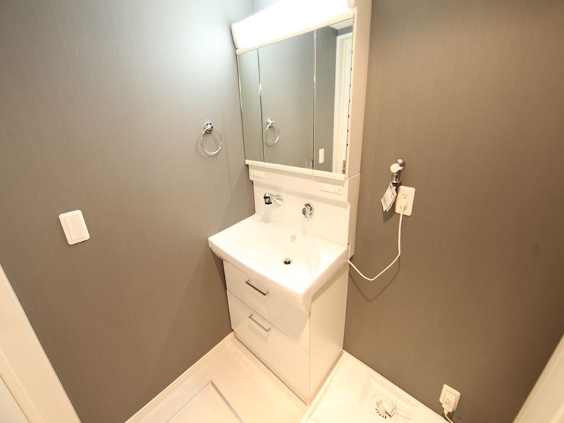 洗面設備　脱衣所　シャンプードレッサー付（3面鏡）