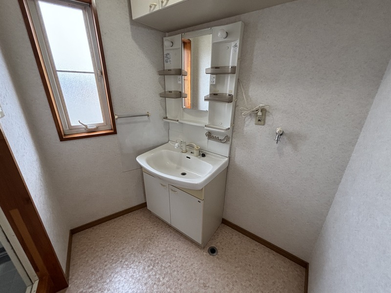 洗面設備　シャワー付き洗面台、室内洗濯機置き場