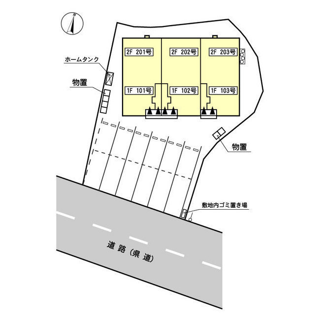 駐車場　建物・駐車場配置図