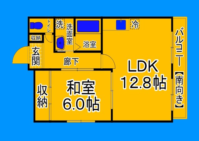 地下鉄御堂筋線 あびこ駅 徒歩6分 6階建 築33年の間取り写真