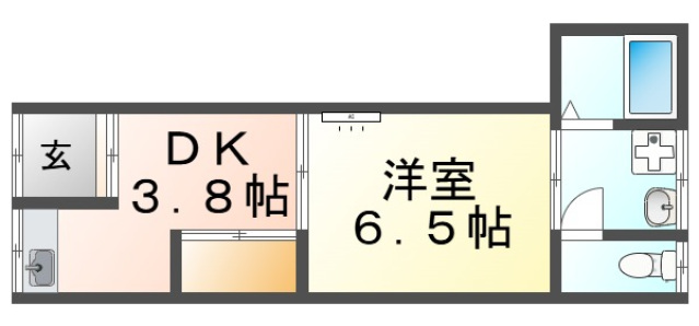 角田文化B棟の間取り写真