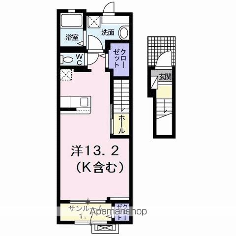 ＪＲ徳島線 徳島駅 バス乗車時間：19分 最寄りバス停で下車 徒歩6分 2階建 築6年の間取り写真