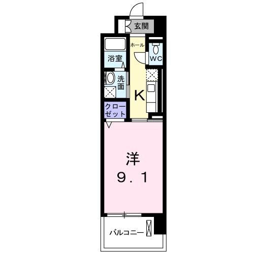 ＪＲ京浜東北線 川崎駅 徒歩9分 10階建 築16年の間取り写真