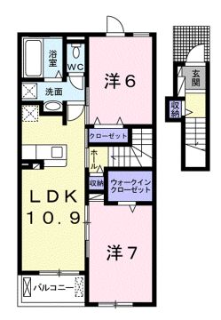 井原市西江原町のアパートの間取り