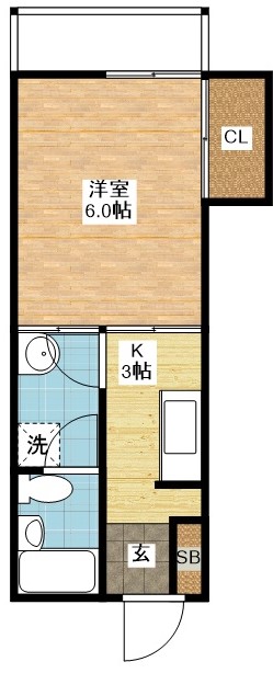 長崎市上銭座町のアパートの間取り