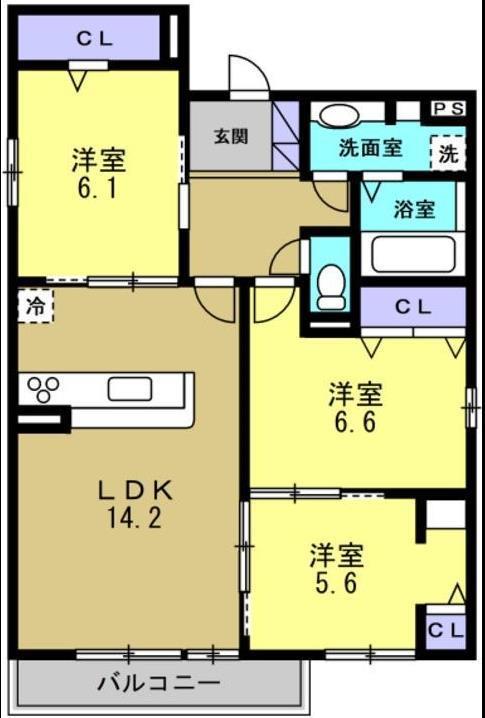 ヴェラ　アズールの間取り