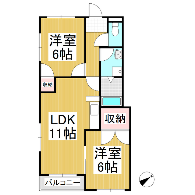 メゾン２１長瀬２０１の間取り