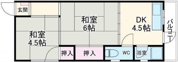 西川コーポの間取り