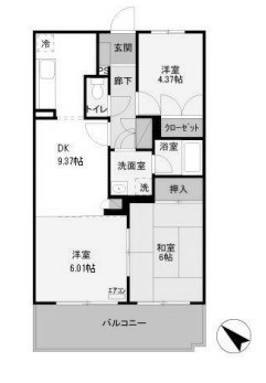 比企郡嵐山町むさし台のマンションの間取り