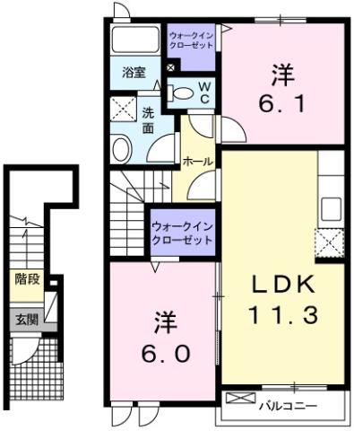 ベルコート桜Aの間取り