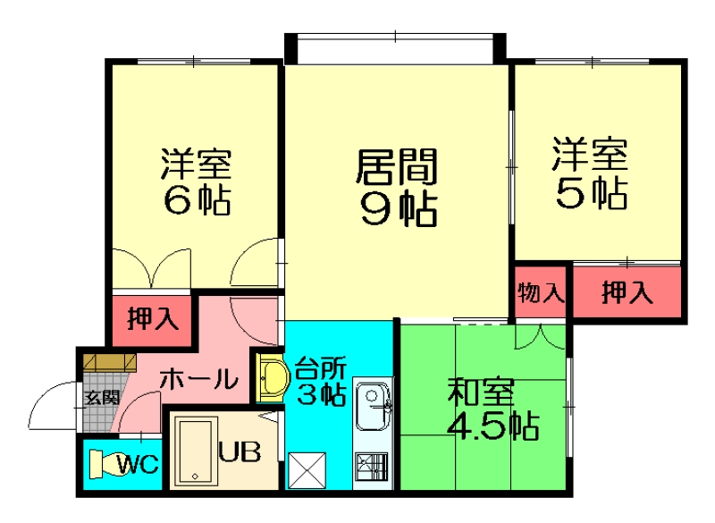 ホワイトハウス曙Aの間取り