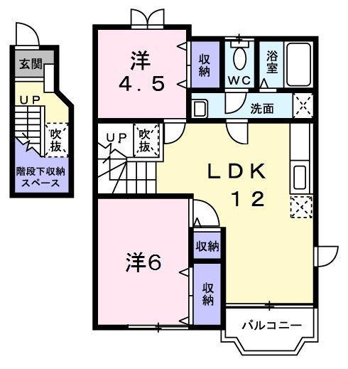 伊勢市上地町のアパートの間取り