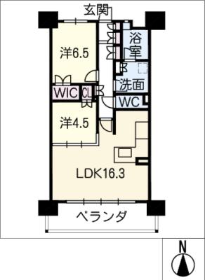 プラセシオン加納天神504号室の間取り