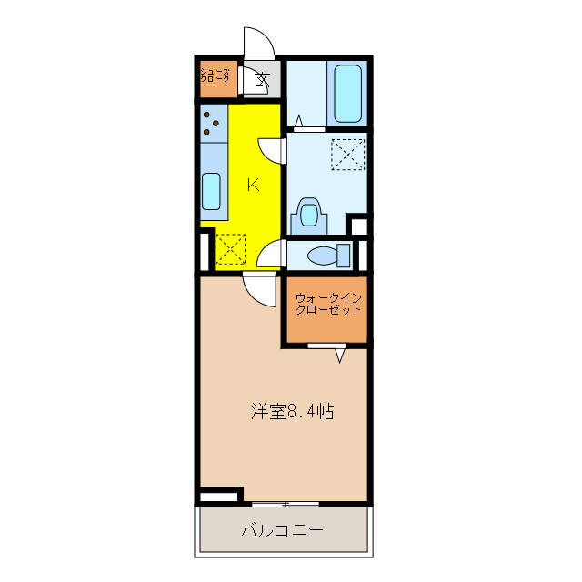 大垣市中野町のアパートの間取り