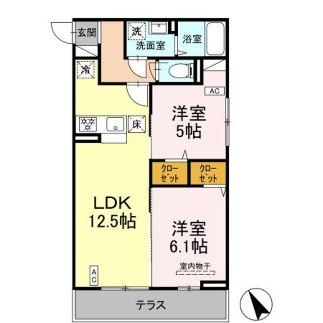 相模原市中央区相模原のアパートの間取り