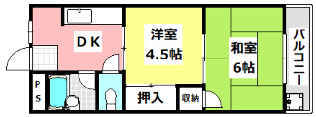 茨木市鮎川のマンションの間取り