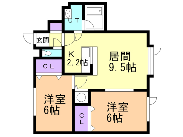 ２条マンションの間取り