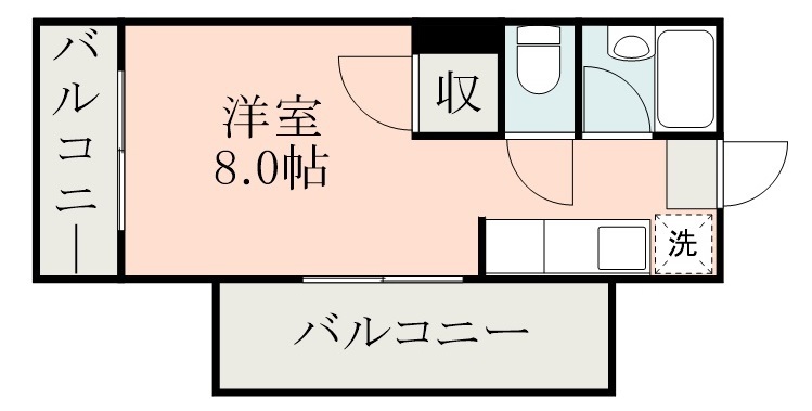 鹿児島市下荒田のマンションの間取り