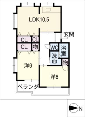 ハイツしらいの間取り