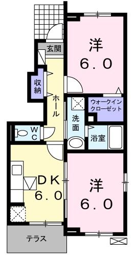 西条市飯岡のアパートの間取り