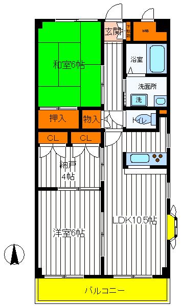 立川市柏町のマンションの間取り