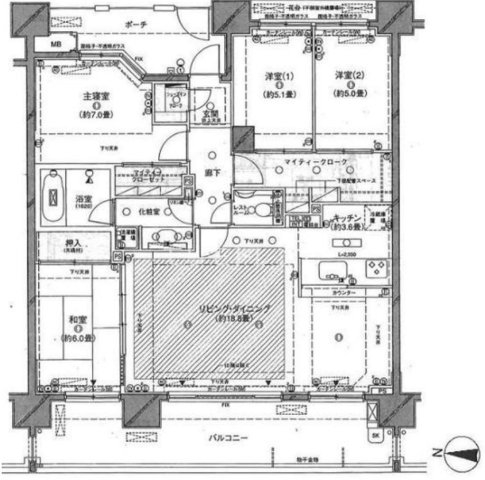 【大田区羽田のマンションの間取り】