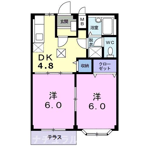 豊橋市佐藤のアパートの間取り