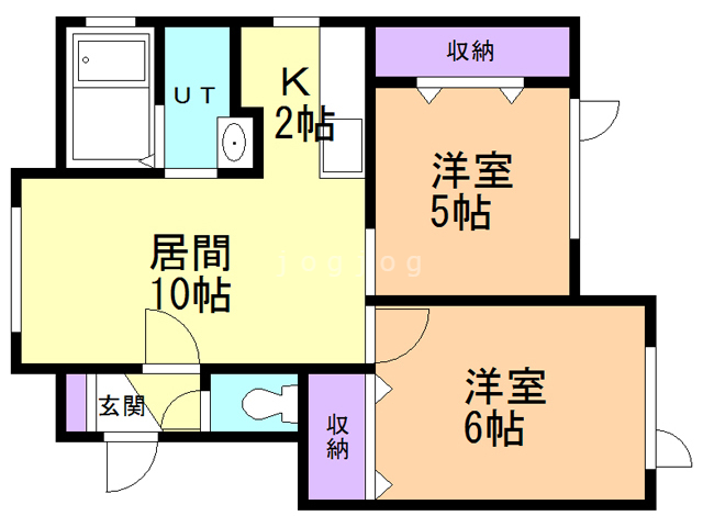 札幌市西区発寒十二条のアパートの間取り