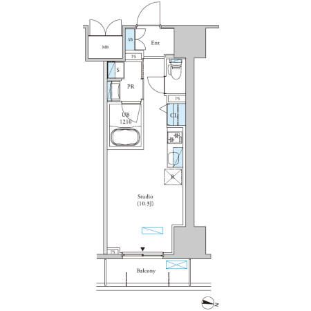 【千葉市中央区中央のマンションの間取り】