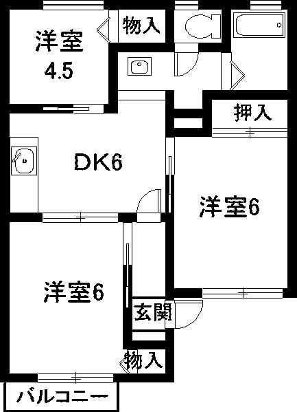 名古屋市中川区かの里のアパートの間取り