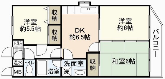 廿日市市平良のマンションの間取り