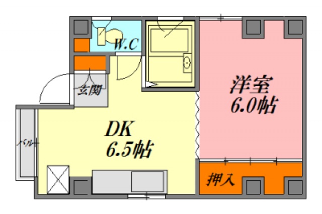 広島市中区大手町のマンションの間取り