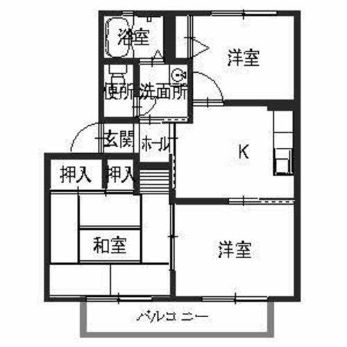 福知山市駅南町のアパートの間取り