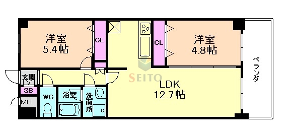 ＧＬＵＣＫ　ＭＡＩＳＯＮ　Ｆ－ＴＯＹＯＮＡＫＡ　ＸＶの間取り