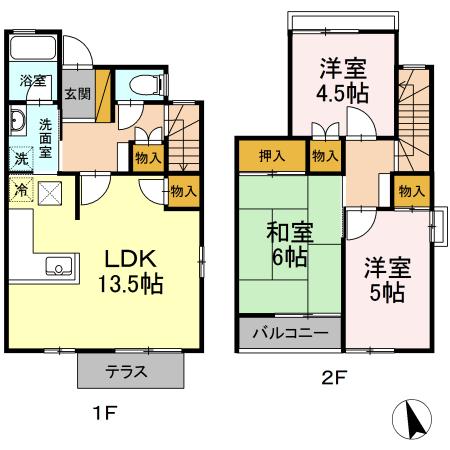 長浦駅前ハイツBの間取り