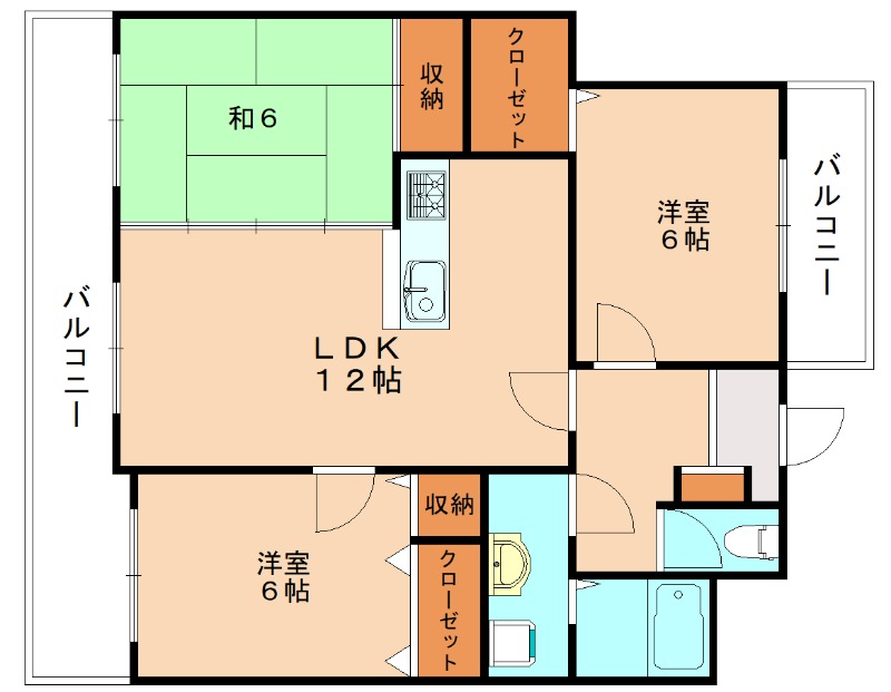 宗像市日の里のマンションの間取り