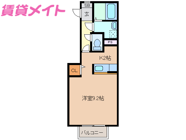 津市大谷町のアパートの間取り