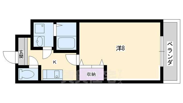 京都市左京区下鴨下川原町のマンションの間取り