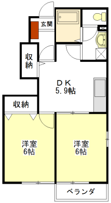 レジデンスブロッコリーＢ棟の間取り