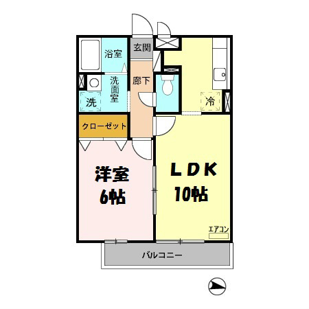 北葛飾郡松伏町大字松伏のアパートの間取り