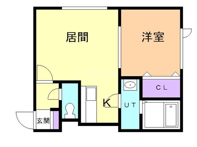 【江別市向ケ丘のアパートの間取り】