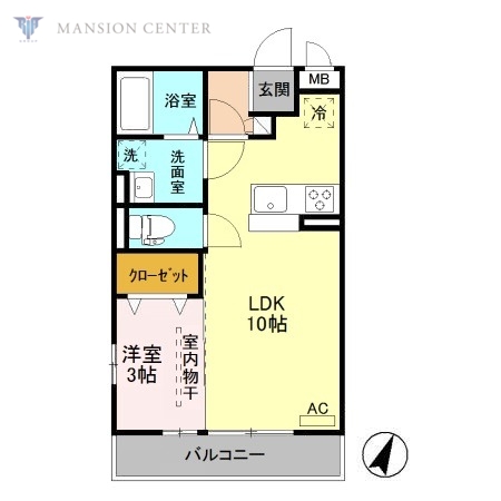 新潟市東区逢谷内のアパートの間取り