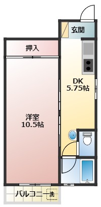 富田林市喜志町のアパートの間取り